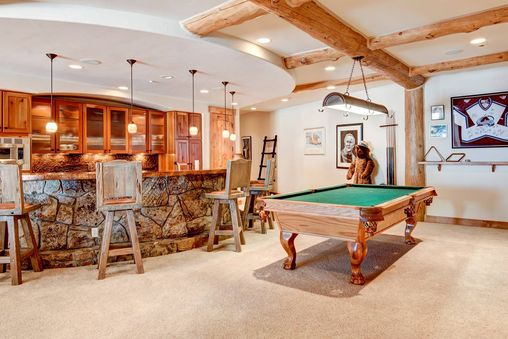 Games Room with Pool Table and Wet Bar