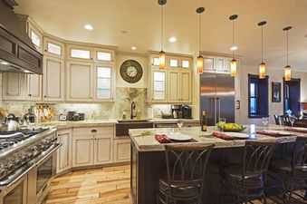 An interior view of the kitchen at Big Game Lodge Park City.