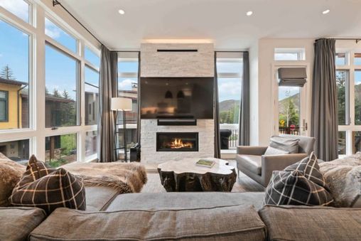 Fireplace in Living Room and Outdoor Firepit