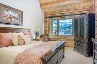 Bedroom in Villas At Tristant 221 with a view of the mountains.