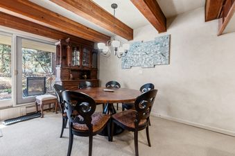 Dining table and chairs in the dining area of Stonebridge at Village Center.