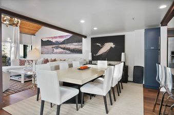 A dining room in Ridgepoint Condos 105.