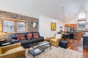 The beautiful living room area in Owl Meadows 16.