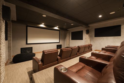 Theater Room with Stadium Steating