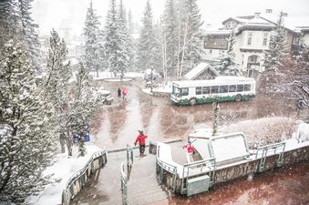 Experience the charm of winter at Lodge Tower 391 Lodge Room QQ with convenient access to slopes and village amenities.