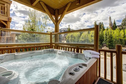 Private balcony with two hot tubs