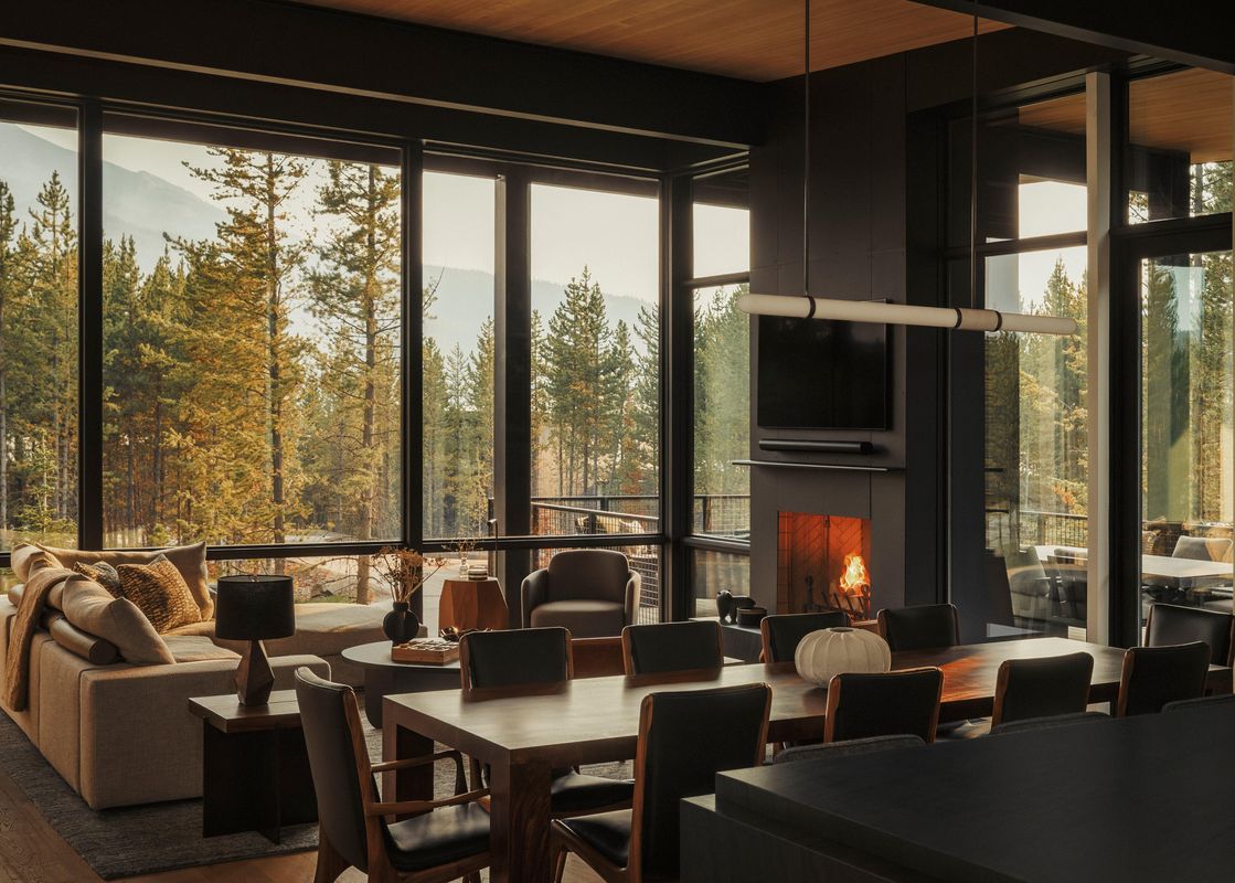 Kitchen and living area in a private home at One&Only Moonlight Basin