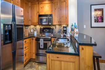First Tracks Lodge One Bedroom Kitchen