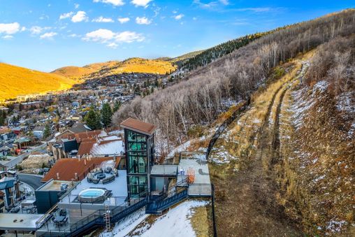 The ski elevator and lounge area are conveniently located just across the street from the house, about 150 feet away.