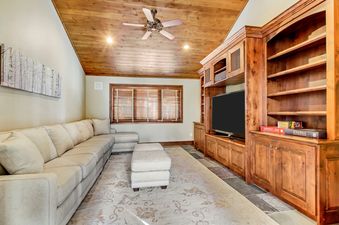 Media room with sectional sleeper sofa