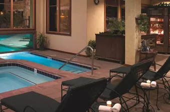 Franz Klammer Lodge Three Bedroom Residence offers a luxurious hot tub experience.