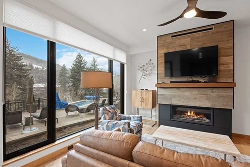 Fireplace in Living Room and Outdoor Firepit