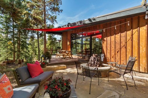 Outdoor Firepit and Indoor Gas Fireplace