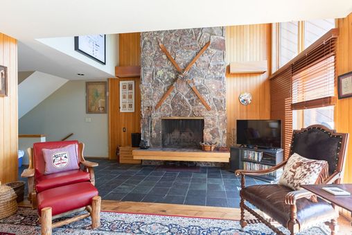 Limestone Fireplace