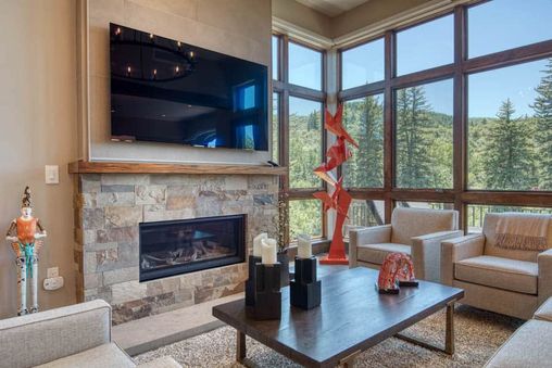 Fireplace in Living Room and Outdoor Firepit