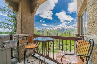Enjoy the mountain views from the private balcony at Lorian 14.
