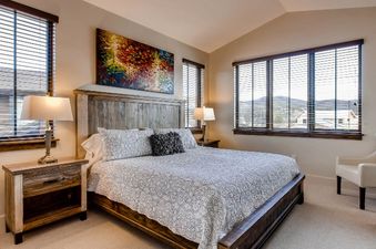 King Suite on upper level with hall bath